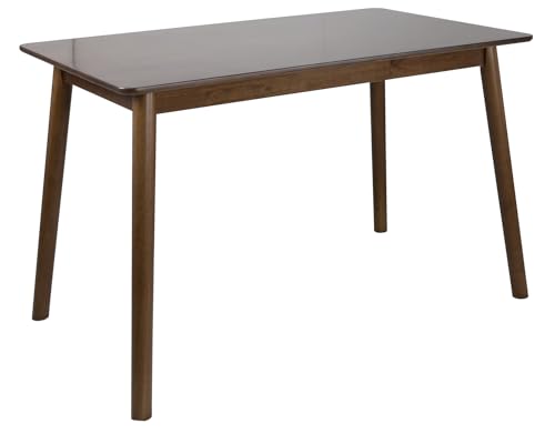 KAYELLES Table de Cuisine rectangulaire 2 à 4 Personnes Bois Massif Verni 120 x 75 cm Nita (Bois foncé)