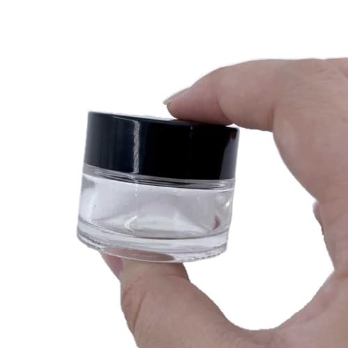 90 Pack 5ml Glass Lip Balm Containers, Small Empty Cosmetic Sample Jars with Lids, Refillable Clear Airtight Glass Jars for Skincare, Lotion, Cream, Wax, Travelling, Retail Store3