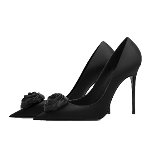 Talons hauts pointus antidérapants et chaussures à talon confortables avec motif rose