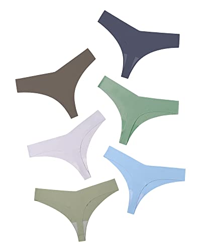 Image of DEANGELMON Seamless Thongs for Women No Show Thong Underwear Women Comfortable Multiple Pack