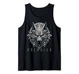 Valhalla Wolf Mask Odin Runes Norse Compass Viking Men Women Tank Top