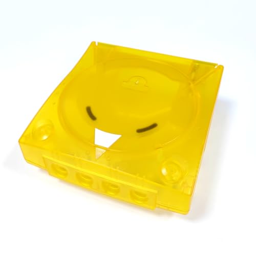 Image of Hzxkqmil Replacement Shell for SEGA Dreamcast DC Retro Video Game Console, Translucent Plastic Housing Case Accessories for Dreamcast DC, Transparent Yellow