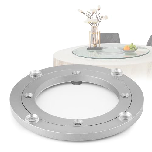 Heavy Duty Aluminium Alloy Lazy Susan Turntable with Ball Bearings - 360° Rotating Swivel Plate for Dining Table TV Computer Monitor Round Stand Base Durable & Smooth Movement