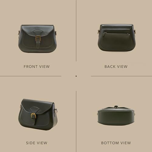 SUNLIGHT LEAVES Vintage Crossbody Saddle Bag For Women Vegan Leather Boho Retro Satchel Simple Handbag Casual Purse3