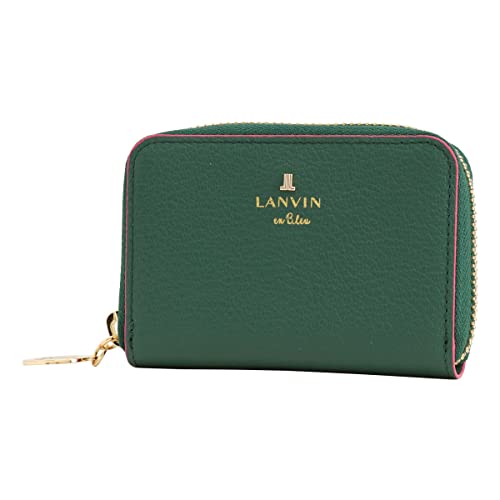 [ランバンオンブルー] カードケース ラウンドファスナー 本革 レディース リム 483903 LANVIN en Bleu じゃばら 蛇腹 大容量 牛革 レザー かわいい 【76】 ダークグリーン