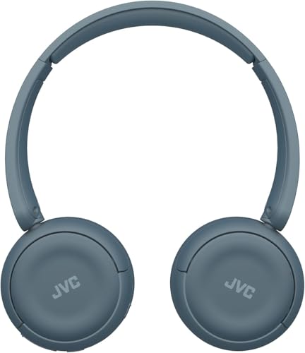 Casque sans Fil JVC avec autonomie de 50 Heures, Coussinets Souples, Conception Pliable, Bluetooth 5.3, Connexion multipoint, Application égaliseur EQ, Micro intégré – Bleu rétro - HAS59WA