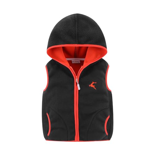 LittleSpring Boys Girls Fleece Vest with Hood Warm Zip Up Fall Winter Outerwear
