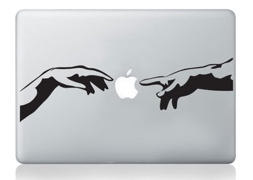 Autocollant pour ordinateur portable Laptop Michelangelo Création d'Adam mains italiennes mac...