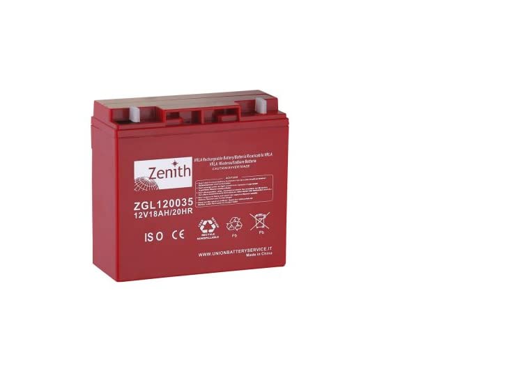 BATTERIA ZENITH ZGL120035 12V 18 AMPERE AH AGM UBS ALLARME GRUPPI CONTINUITA' TAGLIAERBA TOSAERBA TRATTORI TRATTORE ALLARMI NAUTICA CAMPER GIOCATTOLI