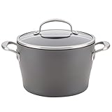 Anolon Allure Hard Anodized Aluminum Dutch Oven, 5 Quart, Dark Gray