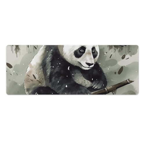 Tapis de souris XXL antidérapant grand tapis de bureau panda lavable