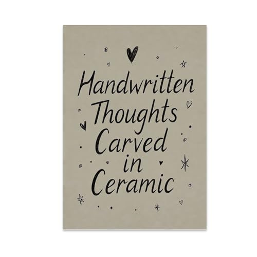 Home Office Poster Print - Handwritten Thoughts Carved in Ceramic