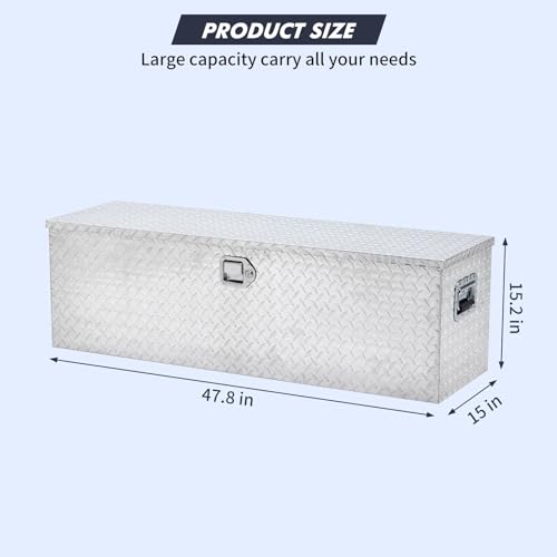 Garvee 48 INCH TRUCK TOOLBOX 48 Inch Aluminum Truck Tool Box, Truck Bed Tool Box With Sliding Shelf, Diamond Plate Toolbox thumb #6