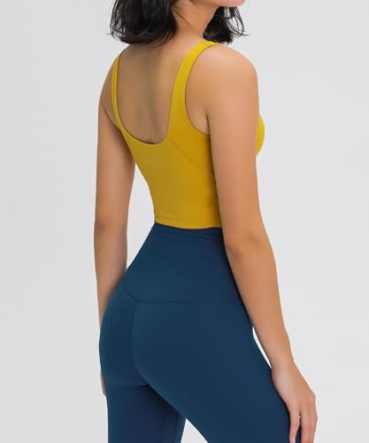 Image of Lemedy Women Sports Bra Longline Crop Tank Top | Medium Support, Padded, Yoga, Workout, Running, Removable Pads, Wide Straps, Extremely Soft, for Women