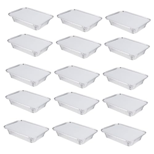 DECOMELODY 20セット 使い捨て耐熱アルミホイル長方形プレート 大容量 食品保存 ベーキング バーベキュー対応 キッチン用品 パーティー ピクニ