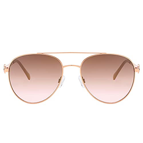 Piranha Matilda Women's Aviator Sunglasses with Gold and Pink Temples with Rose Gradient Lens2