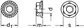 (25pcs) Metric DIN 196 M12X1.75 Hex Flange Lock Nut with Serrated Flange Property Class 8 for Size M10 and Lower, Property Class 10 for Size M12 and Higher Ships Free in USA by Aspen Fasteners,
