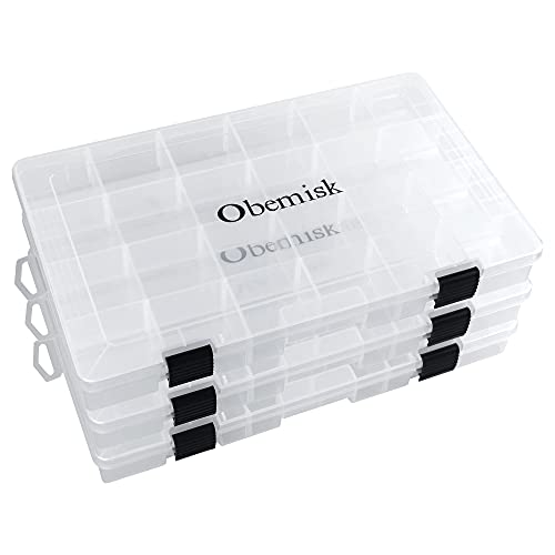 Obemisk Fishing Tackle Boxes, 3600 3700 Transparent Plastic Storage Organizer Box With Removable Dividers, 3 Packs/4 Packs Fishing Tackle Storage Tackle Trays (3600, 3) #TOP7