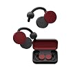 nwm DOTS Wireless On-Ear Speakers (Open Ear Earphones) Sound Leakage suppressed (PSZ Technology – Bone Conduction Alternative) with Optimal Microphone Function Designed in Japan | Burgundy Red