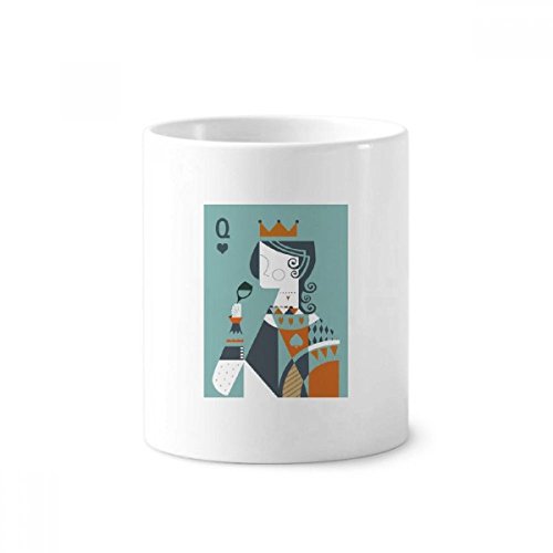 Gobelet de salle de bain cartes à jouer motif Q - Tasse blanche 350ml pour brosses et stylos