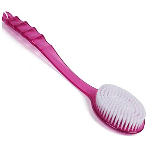Mosichi Body Brush Back Scrubber Long Handle Bath Shower Brush Massager Skin Cleaning Tool Rose Red Cover