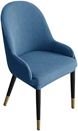 MFMLHDYQ Stretch Jacquard Denim Blue Accent Curved Back Armrest Upholstered Dining Chair Cover Slipcover for Kitchen Living Room Restaurant