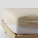 クモリ(Kumori) ボックスシーツ シングル 洗いざらし 柔らかい 一体型ボックスシーツ 耐久性が高い 洗える 吸湿速乾 1枚2役 オールシーズン 敷きパッド 着脱楽々 時短 ズレにくい クッション性あり パッドとシーツが合体してお手入れ簡単 ベッドシーツ アイボリー 100X200cm