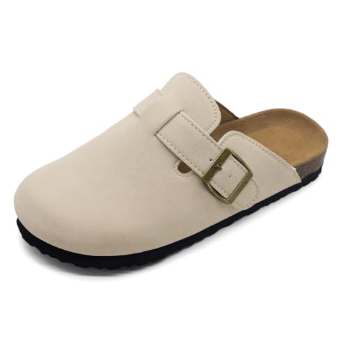 Sweechee Women's Clogs, Cork Footbed Arch Support Slip-On Mules Taupe 5.5-6 - image 1