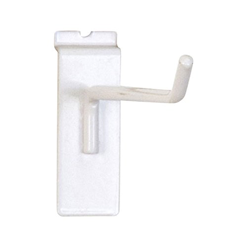 KC Store Fixtures A01833 Slatwall Hook, 6 Long, 1/4 Wire, White (Pack of 100) by KCF