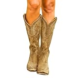 Générique Santiag Femme,Bottes Femme, Santiag Femme Bottes for Femmes, Chaussures Décontractées À La Mode for Femmes,Ankle Hiver,Tendance De Trekking Air Décontractée De La Mode,Western Bottes