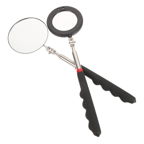 PRETYZOOM Extendable Inspection Mirror Led Lights 2 Pack Telescoping Auto Mirror for Easy Vehicle Bottom and Top Inspection