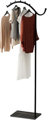 Glaucus コートハンガー ポールハンガー 金属製 ハンガーポール スクェアベース 組み立て簡単 省スペース 倒れにくい 高さ169cm おしゃれ掛け 北欧 スタイル コートラック玄関 リビング コート (ブラック)