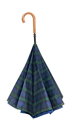 【CARRY saKASA(キャリーサカサ) UK Model（UK モデル）】逆折り式傘 逆さ傘 濡れない傘 軽量 軽い テフロン加工 (ブラックウォッチ柄)