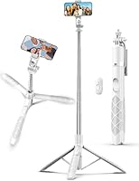 180CM Selfie Stick Stativ, Erweiterbarer All-in-1 Handy Stativ mit Kabelloser Fernbedienung, 360° Rotation Handyhalter Kompatibel mit Gopro, iPhone 15 14 13 12, Samsung, Xiaomi, Huawei