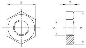 (50pcs) DIN 431 1/2" Pipe Nuts with Thread According to DIN ISO 228 A2 Stainless Steel, Ships Free in USA by Aspen Fasteners, ASSP0431212