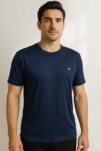 Image of Force NXT Men's Premium Microfiber Fabric Solid T-Shirt | Round Neck Half-Sleeves T-Shirt for Men | Sweat Wicking with Label Free for Daily Uses