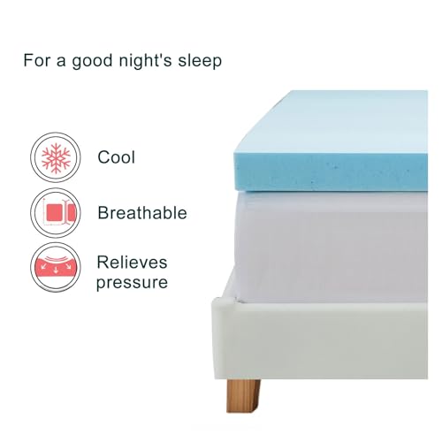 Matelas bleu en mousse à mémoire de forme avec gel rafraîchissant – Tissu 3D respirant en latex naturel sans formaldéhyde, parfait pour les étudiants et les dortoirs, taille 90 x 190 cm.