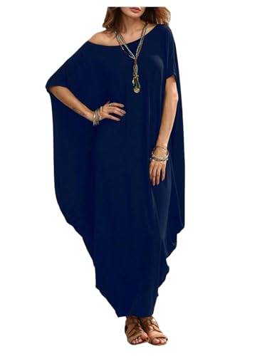 Verdusa Women's Caftan Harem Boat Neck Dolman Sleeve Oversized Maxi