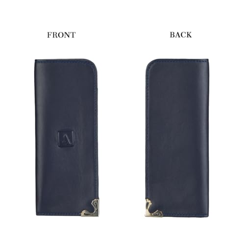 Image of Adamis Full Grain Genuine Leather Spectacles Soft Shell Case for Men and Women