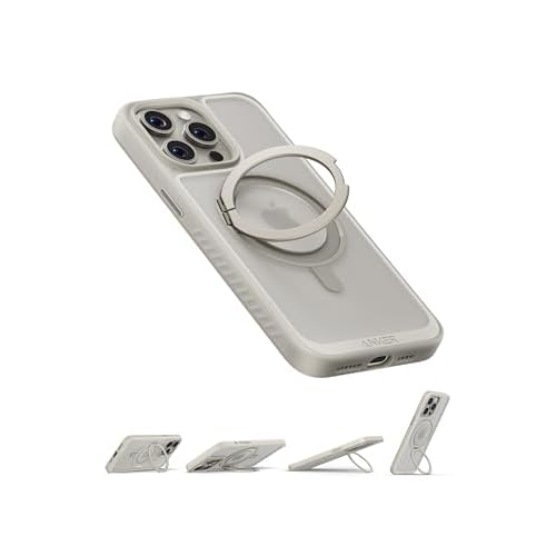 Anker Magnetic Phone Case for iPhone 15 Pro Max Case, Anti-Slip and Drop-Proof Protective Cover with 360° Ring Stand, iPhone Case Compatible with MagSafe, Exclusively Designed for iPhone 15