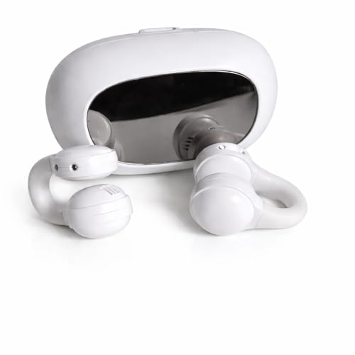 Image of Open Ear Wireless Earbuds with Smart Display Charging Case, Bluetooth Ear Hook Headphones, Touch Control, Long Battery Life (White)