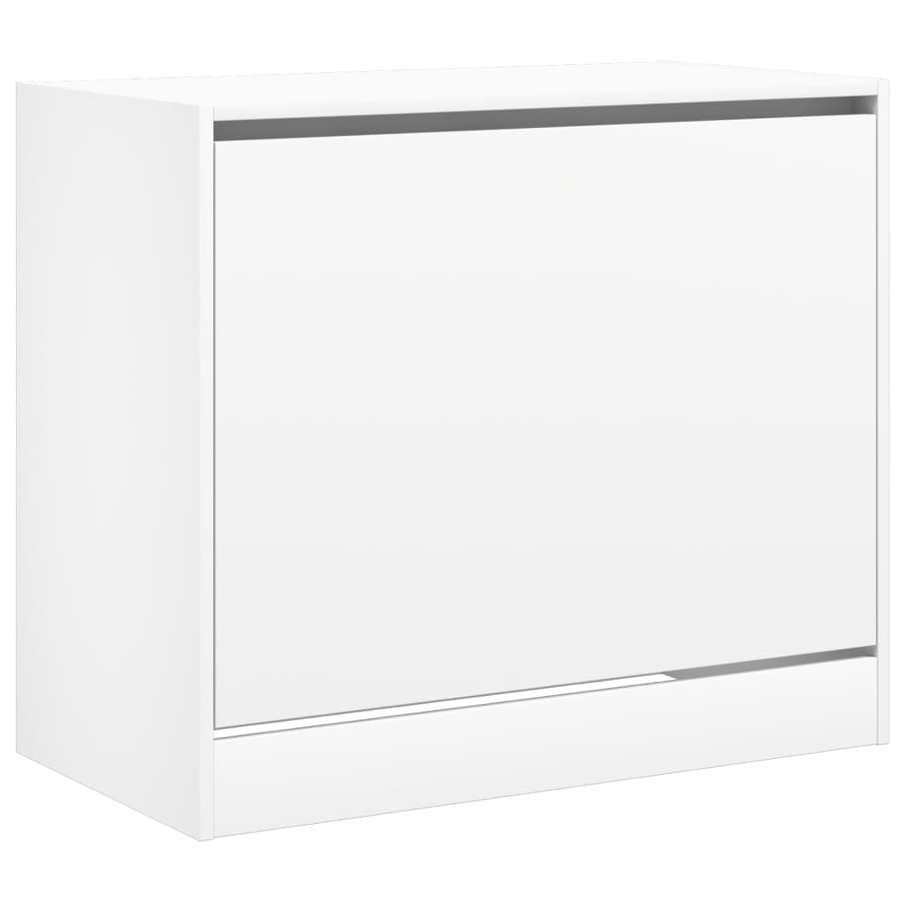 Zapatero blanco de madera 80 x 42 x 69 cm con 1 solapa y 3 compartimentos para ahorrar espacio, estrecho para pasillo con estante estable y sistema de organización