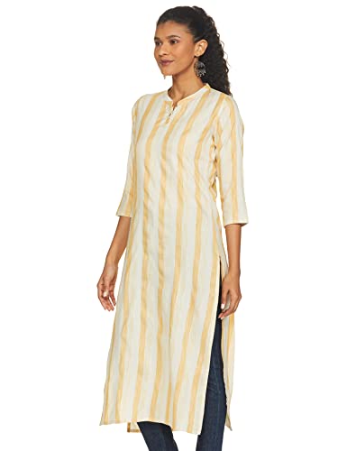 Image of Shiv Textiles Women's Cotton Regular Fit Fashion Kurti (Nikall Yellow M)