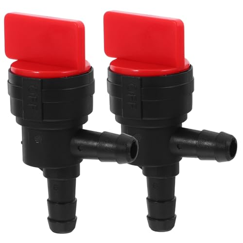 GARIOUANS Válvula De Cierre Combustible En Línea para Cortadoras De Césped y Generadores, Abs Resistente, 2 Unidades 90° Abrazaderas, Uso En Mantenimiento y Corte Seguro De Combustible