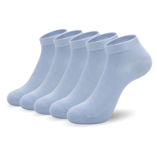 Image of SERISIMPLE Ultra Thin Comfort Viscose Bamboo Mesh Ankle Socks for Women Breathable Lightweight Low Cut Socks 5 Pairs