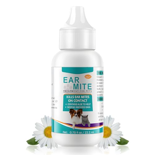 Impoditiongs 22.2ml Limpiador para le Orejas de Perros y Gatos,Limpiador de Cuidado de los oídos,Limpiador de Oidos para Perros y Gatos de Todas Las Edades y Tamaños,para la Limpieza Regular