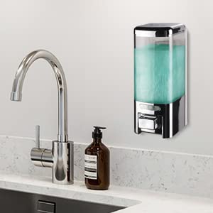 BATH-GURU-ABS-Heavy-Duty-Wall-Mounted-Soap-Shampoo-Conditioner-Handwash-Gel-Liquid-Soap-Sanitizer-Dispenser-for-Bathroom-Basin-Kitchen-Sinks-and-Industrial-Use-500-Ml-Chrome-Plated-Plastic BATH GURU ABS Heavy Duty Wall Mounted Soap Shampoo Conditioner Handwash Gel Liquid Soap Sanitizer Dispenser for Bathroom Basin Kitchen Sinks and Industrial Use (500 Ml, Chrome Plated), Plastic