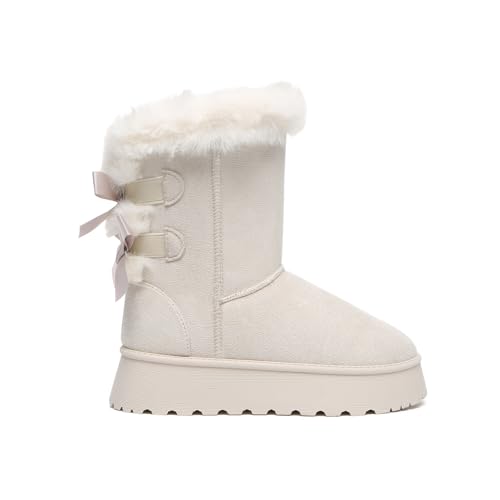 Bernal Mid-Calf Snow Boots for Women Platform Faux Fur Boots Slip-On Warm Comfortable Ankle Outdoor Shoes2