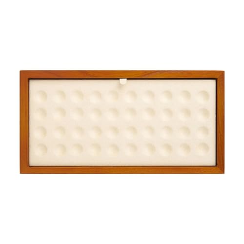 Colcolo Bandeja de exhibición de Joyas, Organizador de Microfibra y Madera vacío para exhibición de Joyas, cajón para Venta de Gemas y Cuentas Sueltas, Beige Punteado