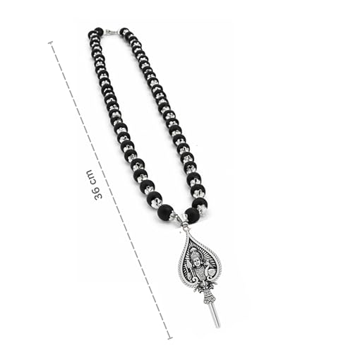 Image of Karungali Malai with Lord Murugan Locket - Original Ebony Wood Karungali Mala Beads | Spiritual Protection Necklace for Murugan Devotees | Pooja, Meditation & Daily Wear